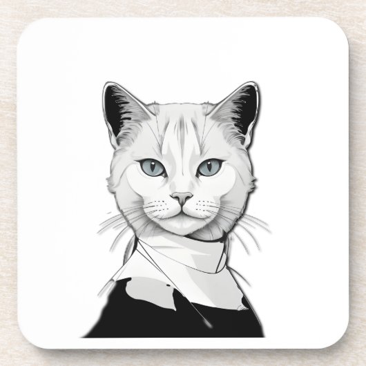 サレム，ハロウィーン，魔女猫，ゴシック美術，神秘的 コースター (正面)