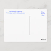 サレムMAベイフォートピックアッカーリングライトハウスポストカード ポストカード (裏面)