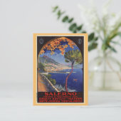 サレルノイタリアヴィンテージ夏期旅行広告 ポストカード (スタンド正面)