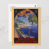 サレルノイタリアヴィンテージ夏期旅行広告 ポストカード (正面/裏面)
