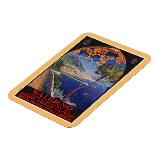 サレルノイタリアヴィンテージ夏期旅行広告 マグネット (左側)
