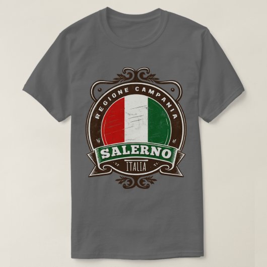 サレルノレトロイタリアン領域デザイン Tシャツ (デザイン正面)