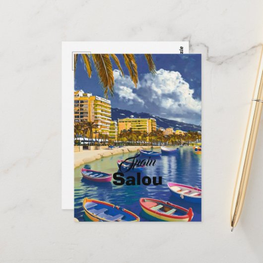 サロウ スペイン 旅行 はがき アート, スペイン 旅行 ポストカード (正面/裏面インサイチュ)