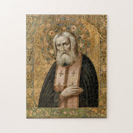 サロフ正教会のキリスト教アイコンの聖セルパヒム ジグソーパズル