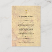 サロフ正統祈りの言葉カードの聖セラピム プレイスカード (裏面)