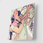 サロメアルフォンスミュシャ スクエア壁時計 (傾斜)