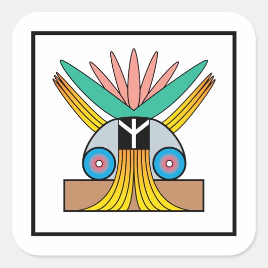 サロメ平和シンボルステッカー スクエアシール (正面)