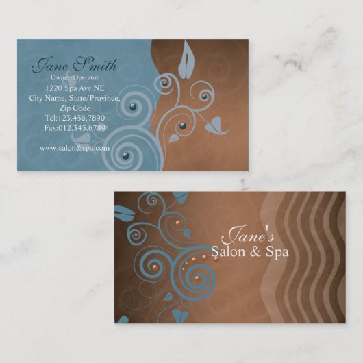 サロンおよびスパの名刺 名刺 (正面/裏面)
