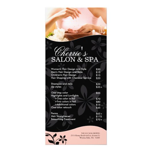 サロンおよびスパラックカード ラックカード (正面)