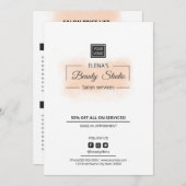 サロンおよびスパ価格表テンプレート (正面/裏面)