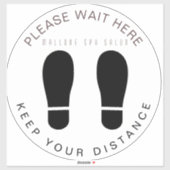 サロンここで待保ちあなたの距離床ステッカー シール (シート)