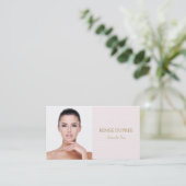 サロンとエレガントスパピンクラティスフォトカード 名刺 (スタンド正面)