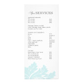 サロンとスパの価格表とラック・カード ラックカード (裏面)