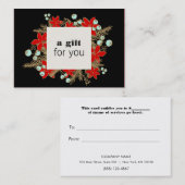 サロンとスパクリスマスホリデーギフト証明書 割引カード (正面/裏面)