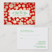 サロンとスパフェイク金ゴールドホリデーギフト証明書 割引カード (正面/裏面)