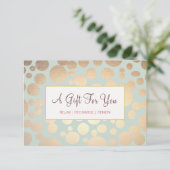 サロンとスパフェイク金ゴールドリーフルックギフト証明書 (スタンド正面)