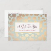 サロンとスパフェイク金ゴールドリーフルックギフト証明書 (正面/裏面)