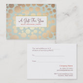 サロンとスパフェイク金ゴールドリーフルックギフト証明書 割引カード (正面/裏面)