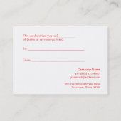 サロンとスパフェイク金ゴールド紫のギフト証明書 割引カード (裏面)