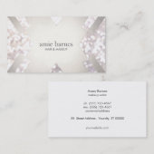 サロンとスパフェスティバルホワイト《写真》ぼけ味シルバージオメトリック 名刺 (正面/裏面)