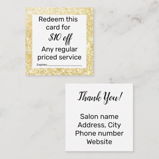 サロンとスパ促進 スクエア名刺 (正面/裏面)