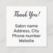 サロンとスパ促進 スクエア名刺 (裏面)