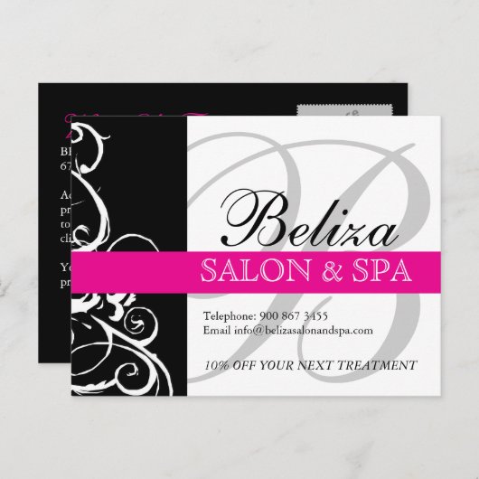 サロンとスパ広告のはがき ポストカード (正面/裏面)