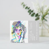 サロンとスパ広告の ポストカード (スタンド正面)