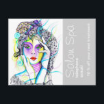 サロンとスパ広告の ポストカード<br><div class="desc">絵ユニーク師Paticia Vidourによるオリジナルスケッチからポストカード。私はあな楽しむたとユニーククリエイティブ作品を持って来る。「IT」カスタマイズボタンを使用して、背景色、フォント、画像を変更する。お願いしまのまわりにすもしと、デザインの色や文字を変更したいカスタムか、またはデザインや写真を希望する製品の上で写真やを作りたい場合は、私に知らせ、私はあなたの要求に喜んで喜んで知らせます。</div>