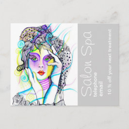 サロンとスパ広告の ポストカード