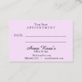 *~*サロンとスパ虹色フォイルインボーパープル 予約カード (裏面)