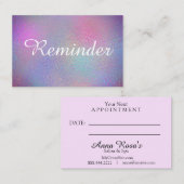 *~*サロンとスパ虹色フォイルインボーパープル 予約カード (正面/裏面)