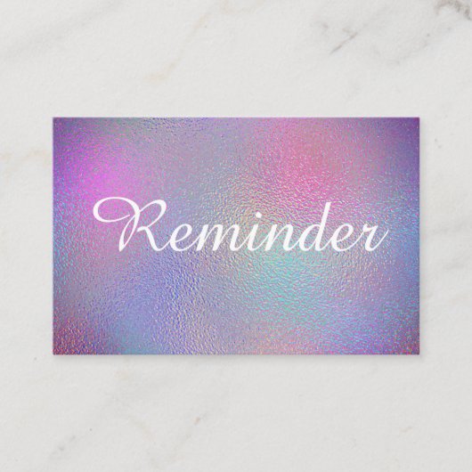 *~*サロンとスパ虹色フォイルインボーパープル 予約カード (正面)