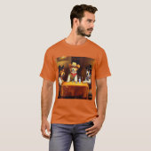 サロンに乗った犬 Tシャツ (正面フル)