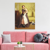 サロンに子どもを持つ若い母 キャンバスプリント (インサイチュ (リビング))