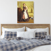 サロンに子どもを持つ若い母 キャンバスプリント (インサイチュ (寝室))