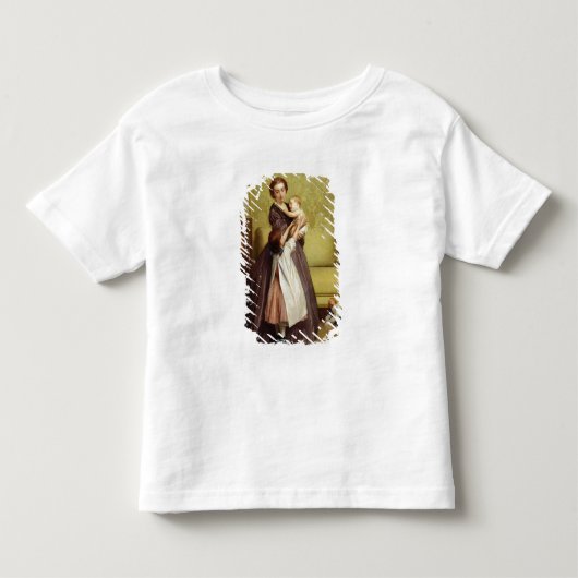 サロンに子どもを持つ若い母 トドラーTシャツ (正面)