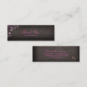 サロンのしおりのスパの蝶花柄のピンク スキニー名刺 (正面/裏面)