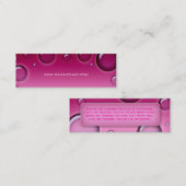 サロンのしおりのスパはピンク泡立ちます スキニー名刺 (正面/裏面)