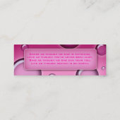 サロンのしおりのスパはピンク泡立ちます スキニー名刺 (裏面)