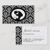 サロンのアポイントメントカードの蝶女性のシルエット 予約カード (正面/裏面)