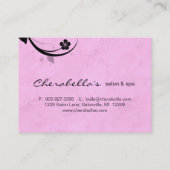 サロンのギフトカードスパの花の水を含んだピンク 割引カード (裏面)