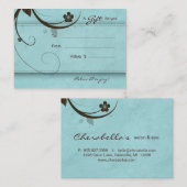 サロンのギフトカードスパの花の水を含んだ青 割引カード (正面/裏面)