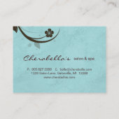 サロンのギフトカードスパの花の水を含んだ青 割引カード (裏面)