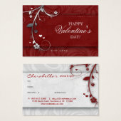 サロンのギフトカードスパの花の花の赤いハートSilve (正面&裏面)