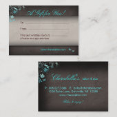 サロンのギフトカードスパの蝶 割引カード (正面/裏面)