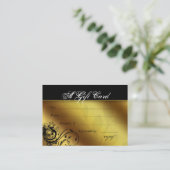 サロンのギフトカードスパの金ゴールドの花の蝶フレーム 割引カード (スタンド正面)