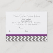 サロンのギフト券紫色の灰色のシェブロン 割引カード (裏面)