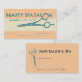 サロンのクリエイティブのはさみ 予約カード (正面/裏面)