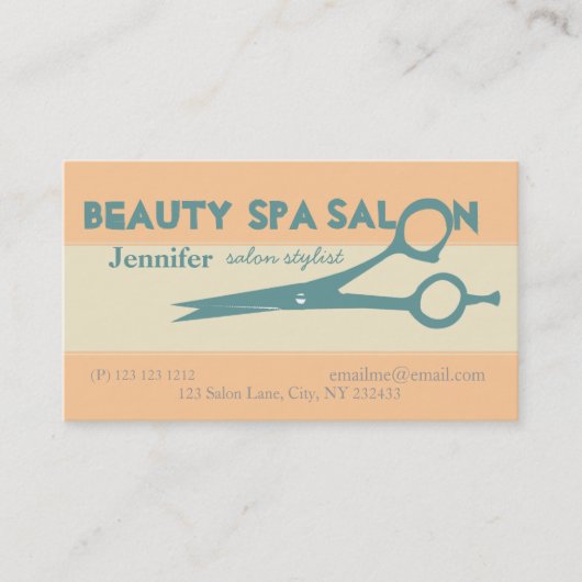 サロンのクリエイティブのはさみ 予約カード (正面)